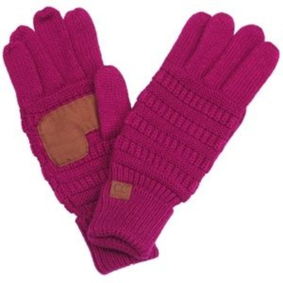 C.C 3pc Knit Warm Pom Beanie Gloves Scarves Set main image 5